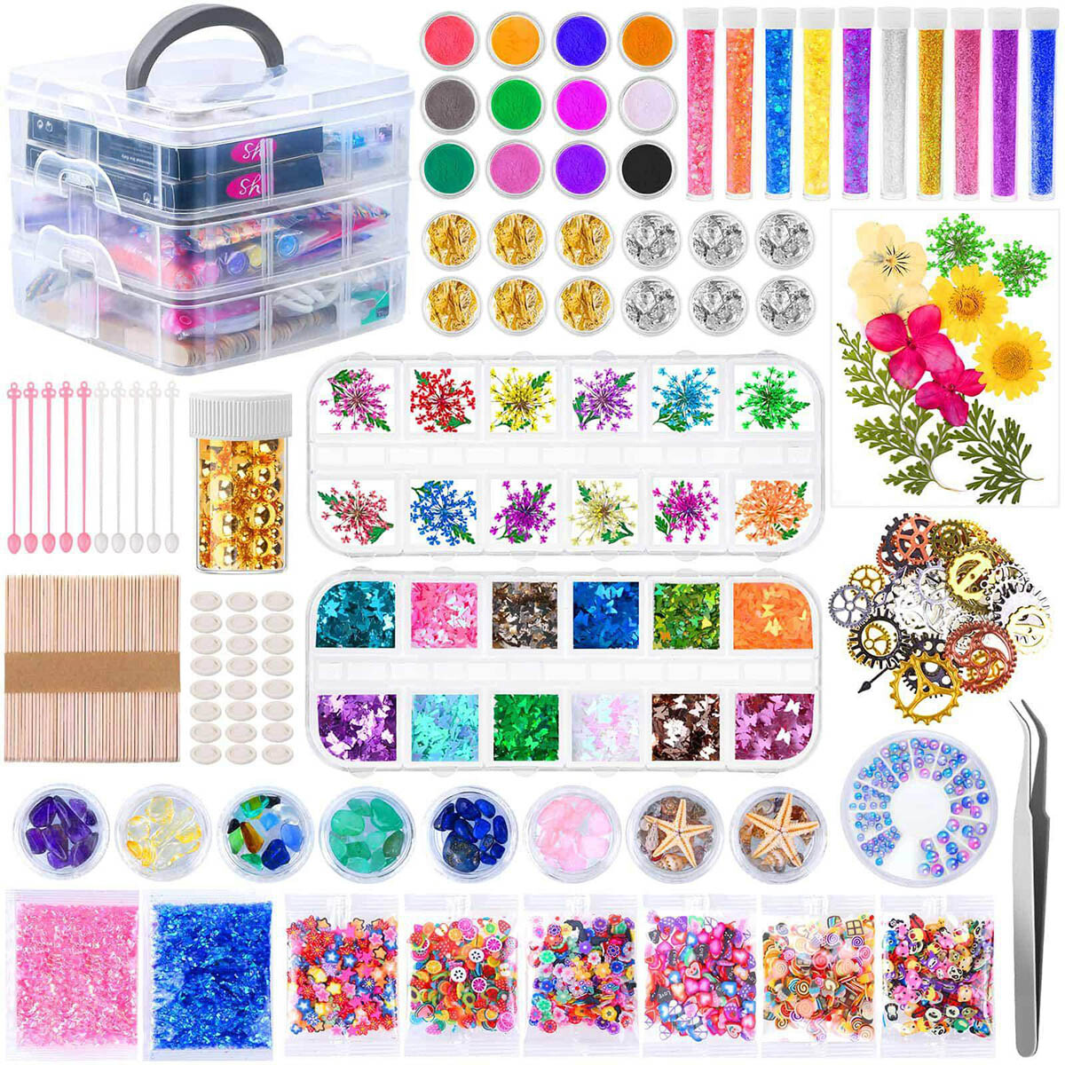 Set Valija Decoración Uñas Brillos 138p Arte Belleza - Jug001204 