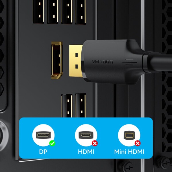 Cable Display Port Macho A Macho 1 M 4K HD Vention Pc Cable Display Port Macho A Macho 1 M 4K HD Vention Pc
