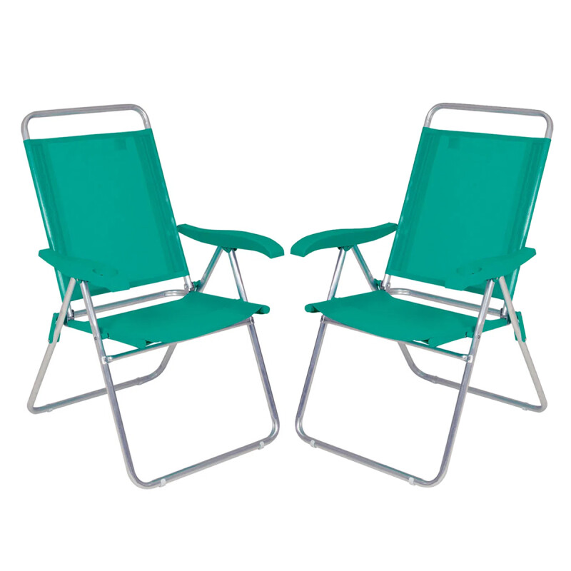 Set X 2 Sillas Altas Boreal 4 Posciones Aluminio VERDE