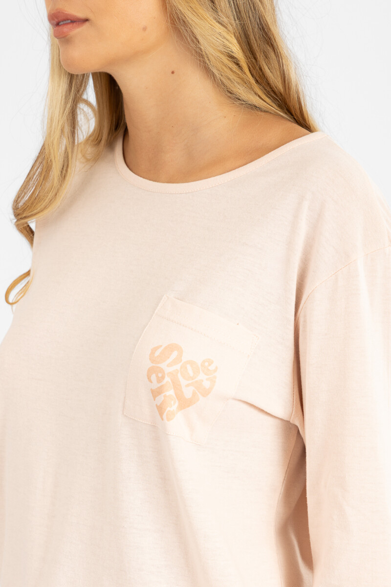 Pijama simple basic pocket Rosado