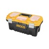 Caja de herramientas Ingco 17" cierre con broche de metal Negro
