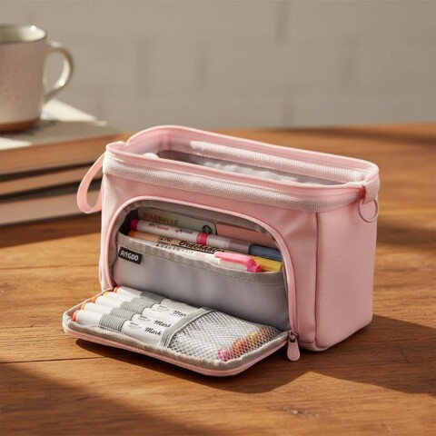 Cartuchera Escolar Liceal Organizador 22cm Gran Capacidad Color Rosado