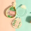 Uñas Postizas Sólidas 3d - 30 Unidades - Verdes Y Rosa Unica