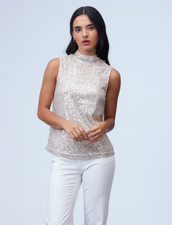 Blusa Lentejuelas BEIGE