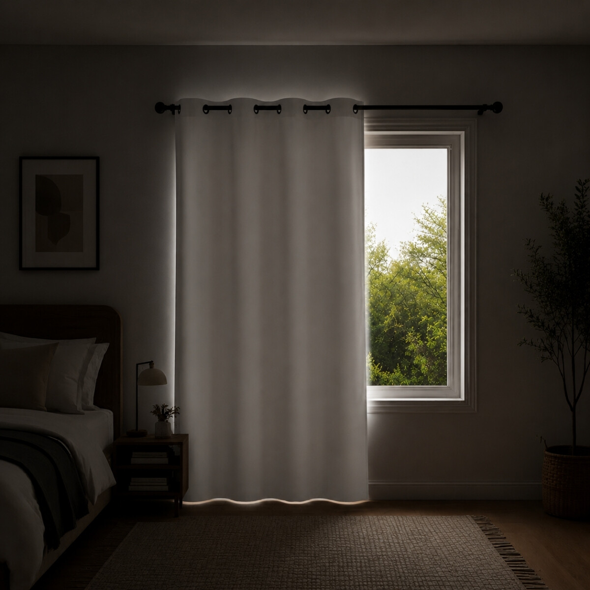 Cortina 100% Blackout 1 paño 135 x 230 - BLANCO 
