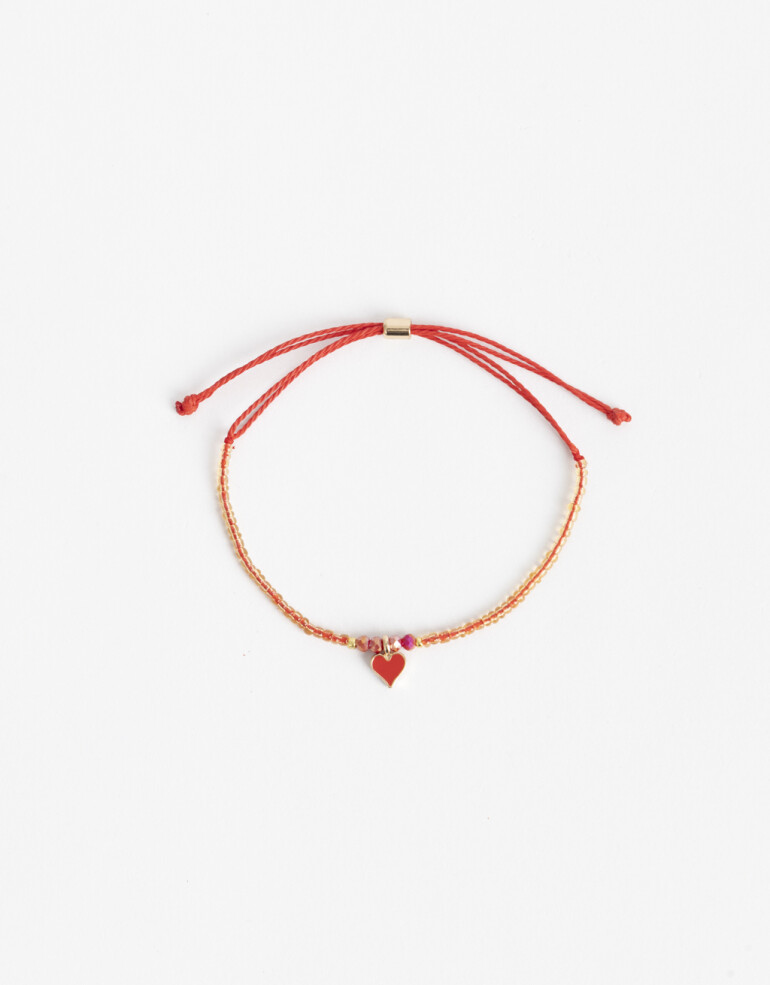 Pulseras Flexibles Cordón Pulsera Flexible Cordón Y Dije - Dorado