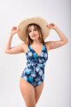Malla con Corte PALMERAS AZUL