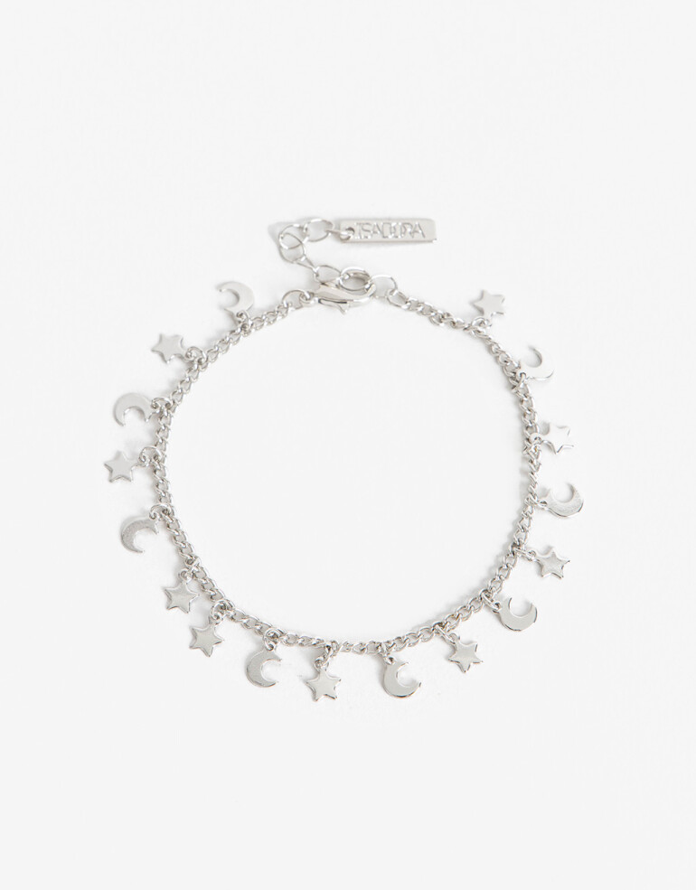 Pulseras Flexibles Metal Pulsera Metal Estrellas - Plateado Rodio
