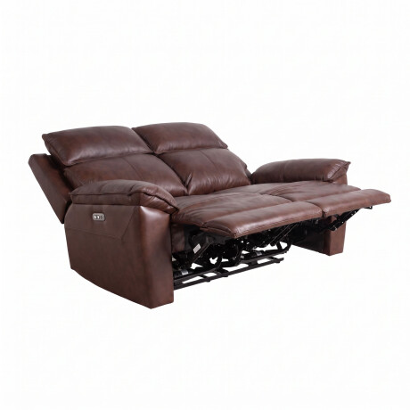 RECLINER ELÉCTRICO 2 CUERPOS CUERO-Y-SIMIL-CUERO MARRON JOSHUA