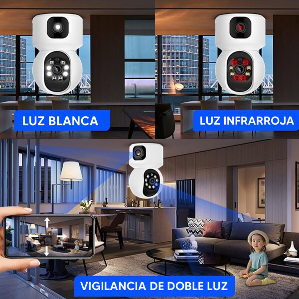 Cámara Ledstar Pc203 Wifi Doble Lente CAMARA VIGILANCIA LEDSTAR PC203 DOBLE