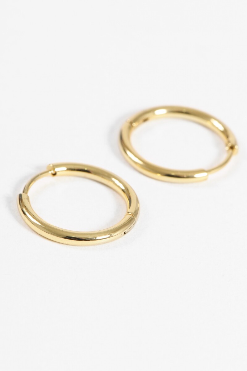 Aros acero small dorado