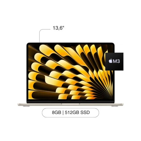 APPLE MACBOOK AIR 13,6' M3/8GB/512GB APPLE Macbook Air MRXU3LL/A 13,6' 512GB SSD / 8GB M3 Chip - Starlight