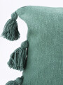 FUNDA DE ALMOHADON BORLAS VERDE