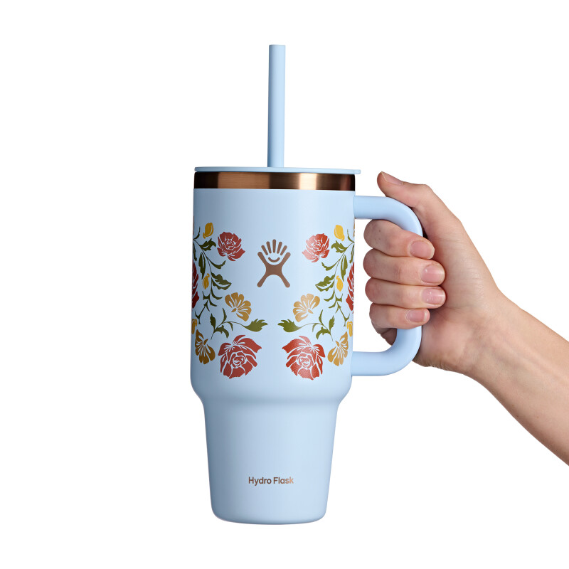 32 oz Travel Tumbler Western Light Blue