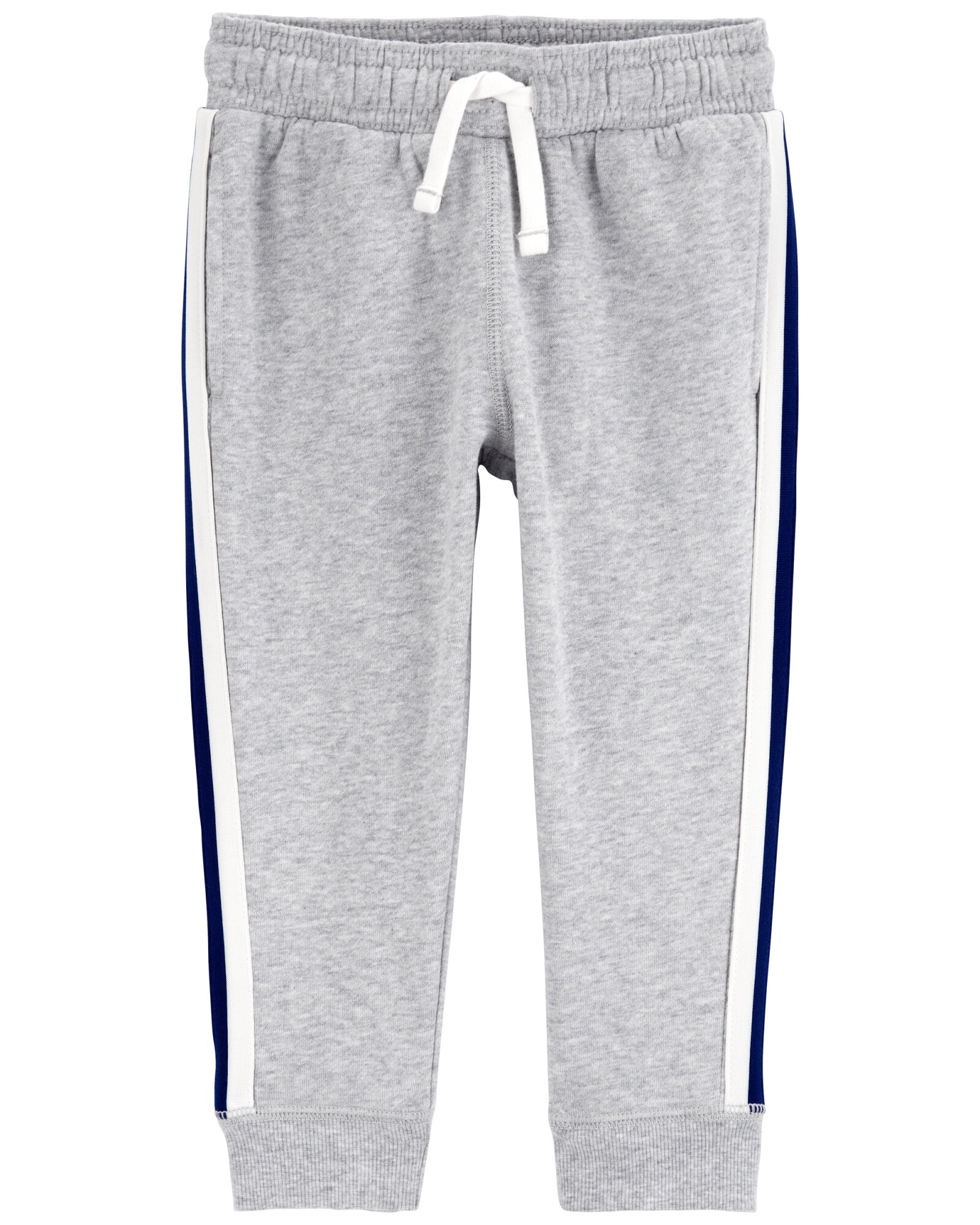 Pantalón de algodón, con franja lateral, gris. Talles 2-5T Sin color