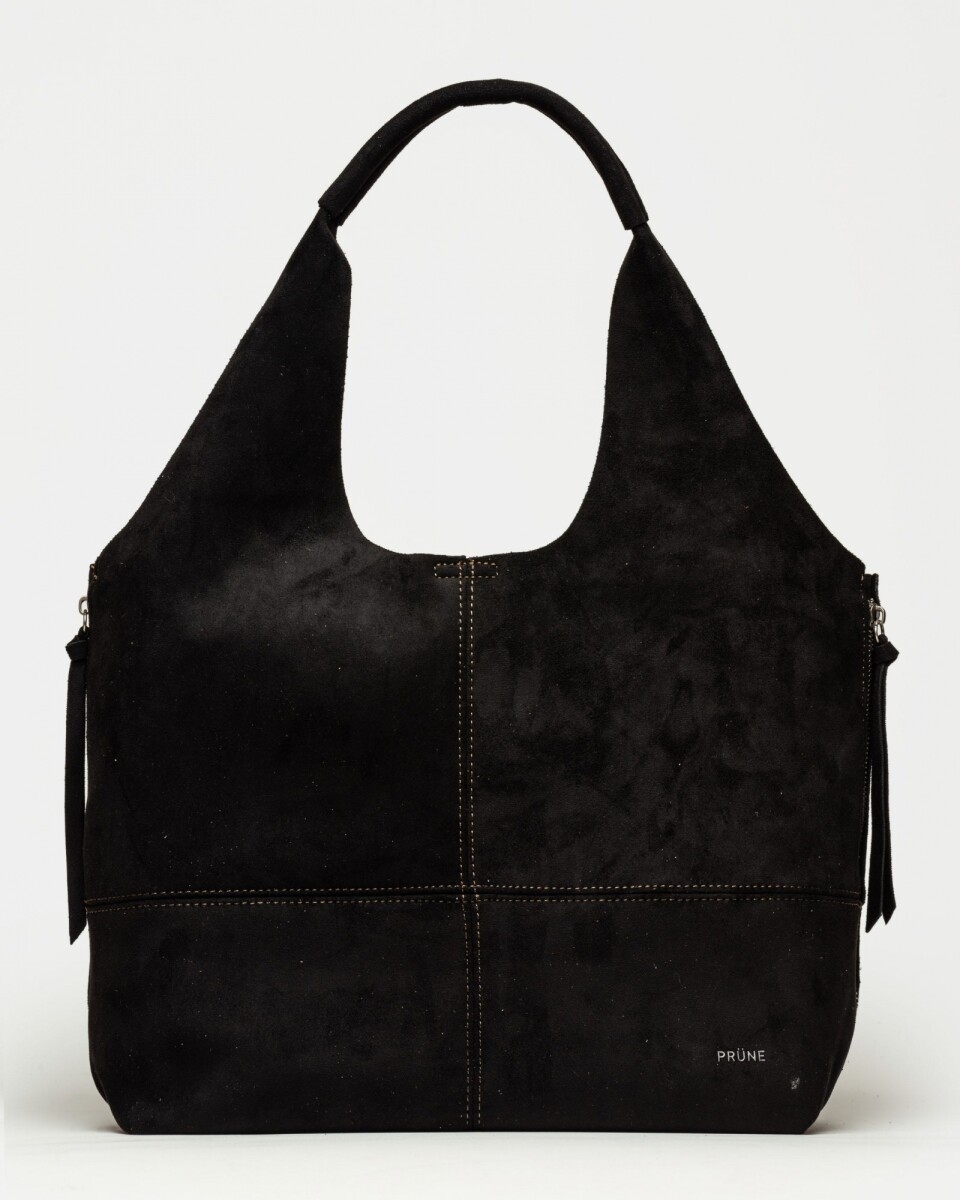 Shopper Amalfi en efecto gamuza - Negro 