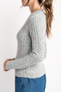 Sweater Lana Acanalado Gris