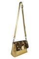 Morral con solapa combinado chico Dorado