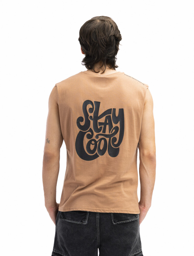 Musculosa Estampada Oversized Beige Pink Floyd