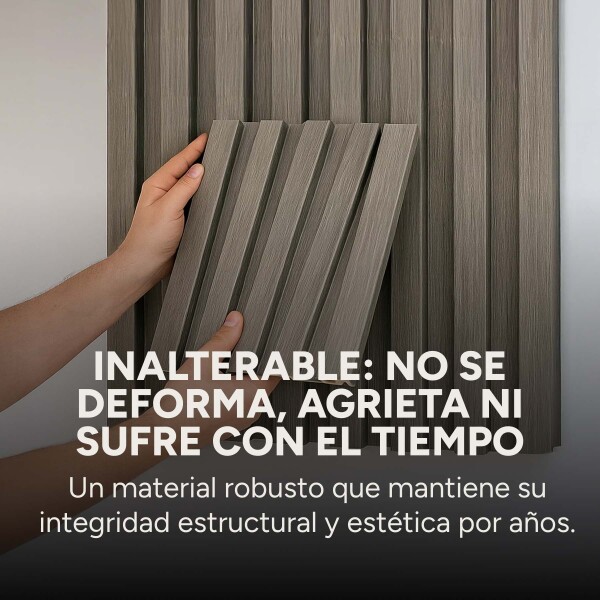 Pack x100 Wpc Simil Madera Wall Panel Lambrin 2.90m x 16.7cm Color Gris Oscuro