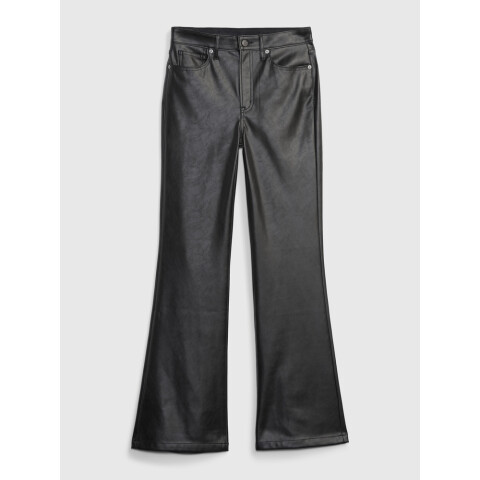 70S FLARE HR FAUX LEATHER BLACK LEATHER LOOK