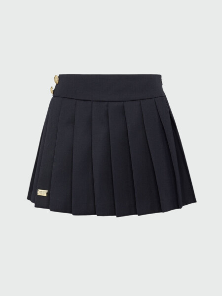 PHILIPP PLEIN - Falda plisada de lana estilo marinero 0