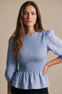 Blusa Smock Celeste