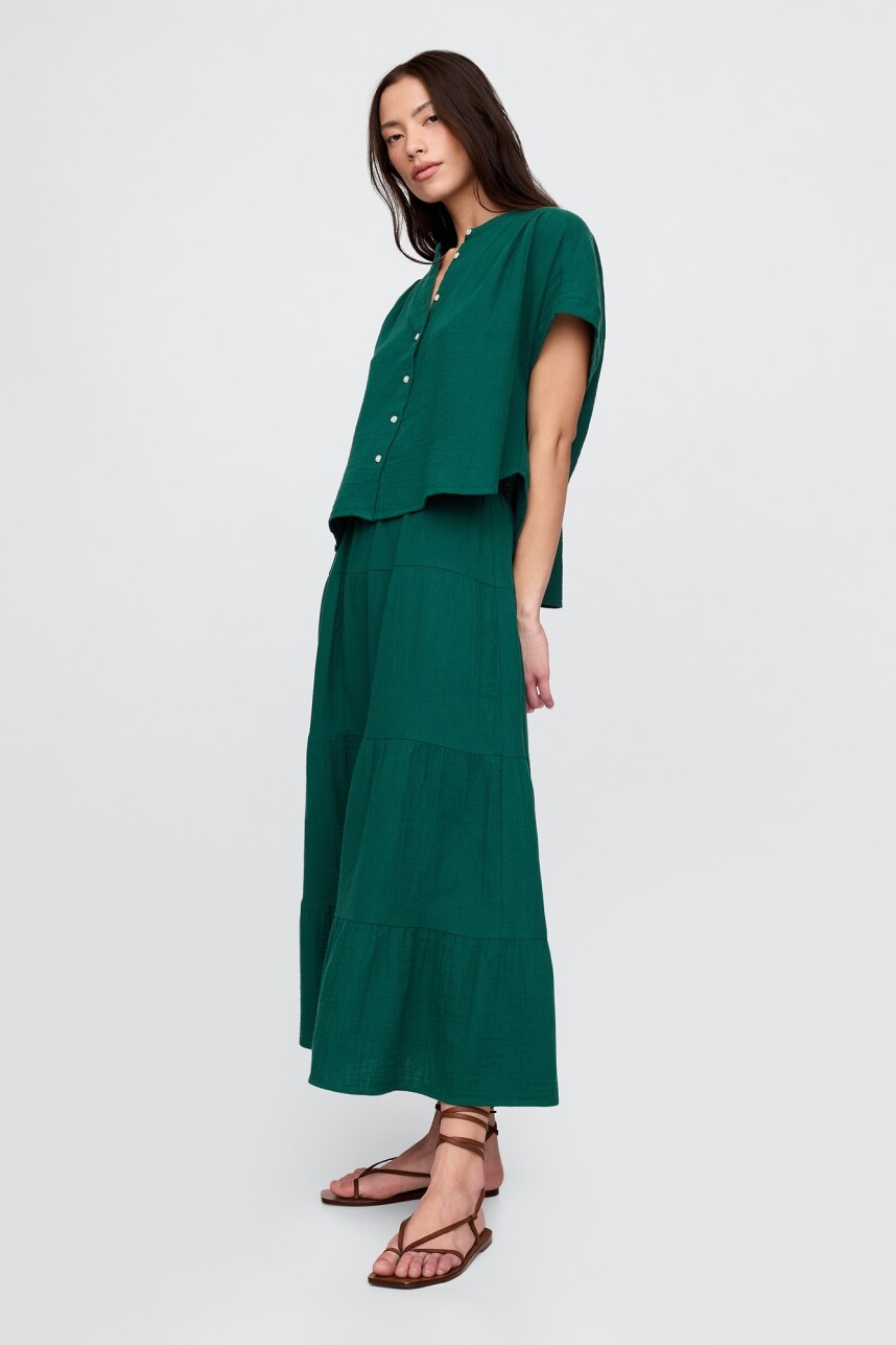 Camisa Muselina Manga Corta Mujer Rain Forest 19-5232 Tc