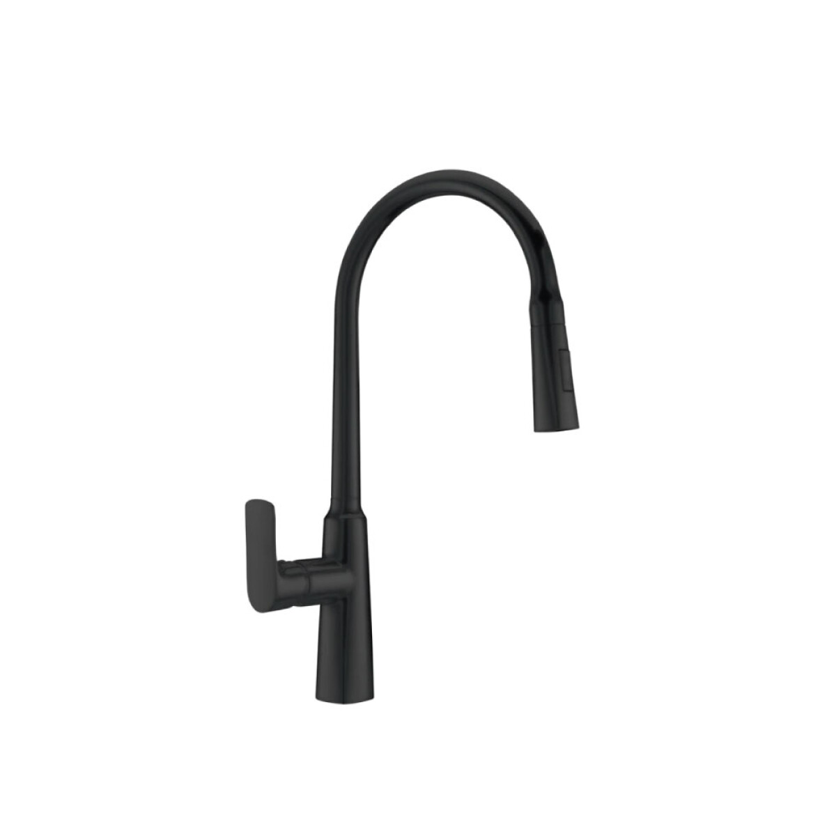 Griferia de Cocina Monocomando con Pico Curvo Negro Linea Houston 