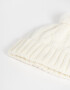 Gorro Clasico Gorro Tejido Con Pompón Crudo - Blanco Crudo