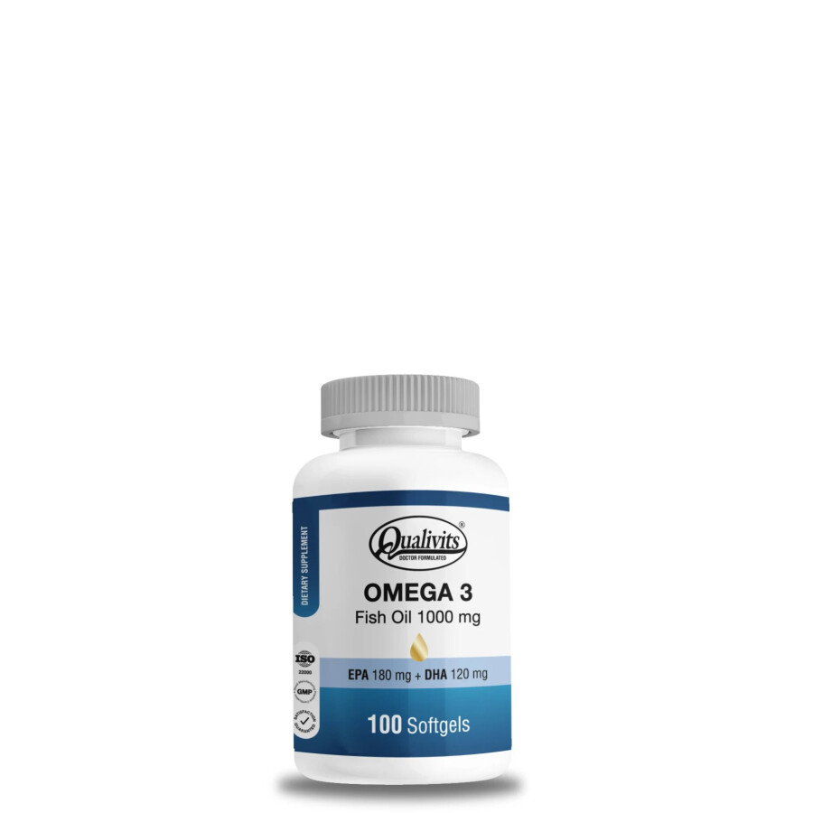 Suplemento Qualivits Omega 3 Fish Oil 1000mg x 100 comp. Beige Natural