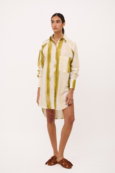 CAMISA RAGLAN MEN PRINT Rayas Pistacho