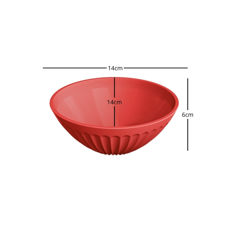Set x6 bowl de plástico 400ml ROJO