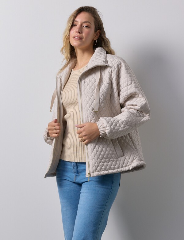 Campera Capitoneada BEIGE CLARO