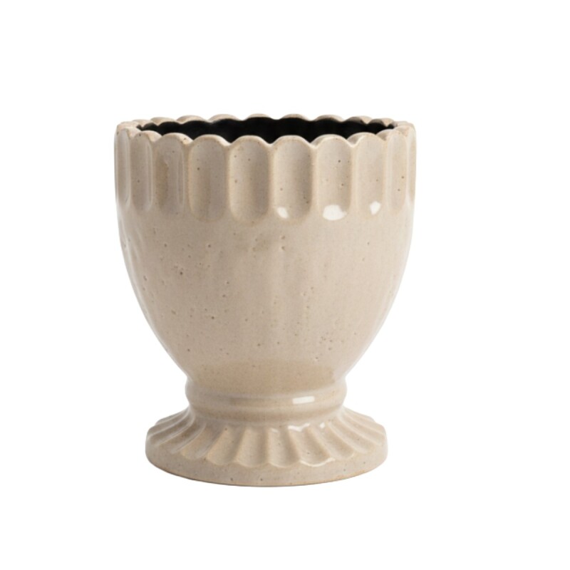 BASE CERAMICA BEIGE 17.5X17.5X19CM Unica