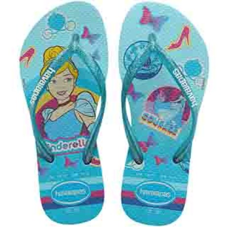 Sandalias Infantiles Havaianas Kids Slim Princes Celeste