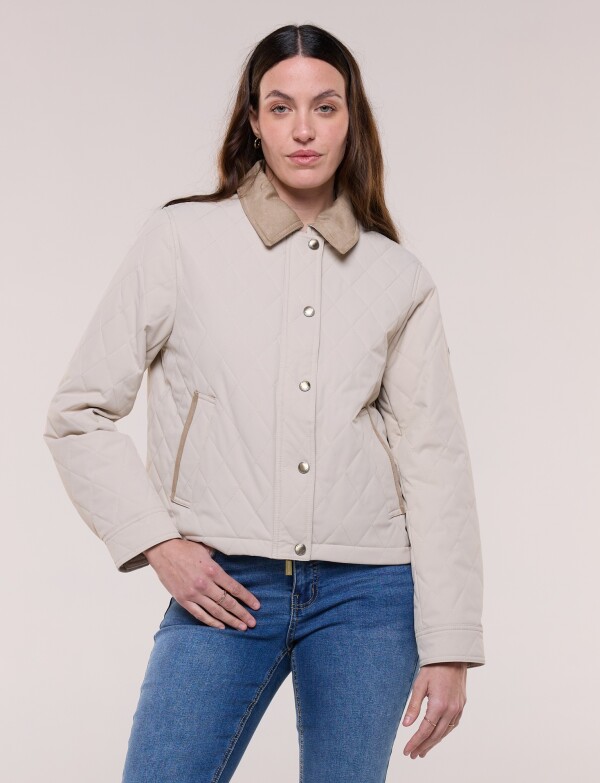 Campera Capitoneada Combinada BEIGE CLARO