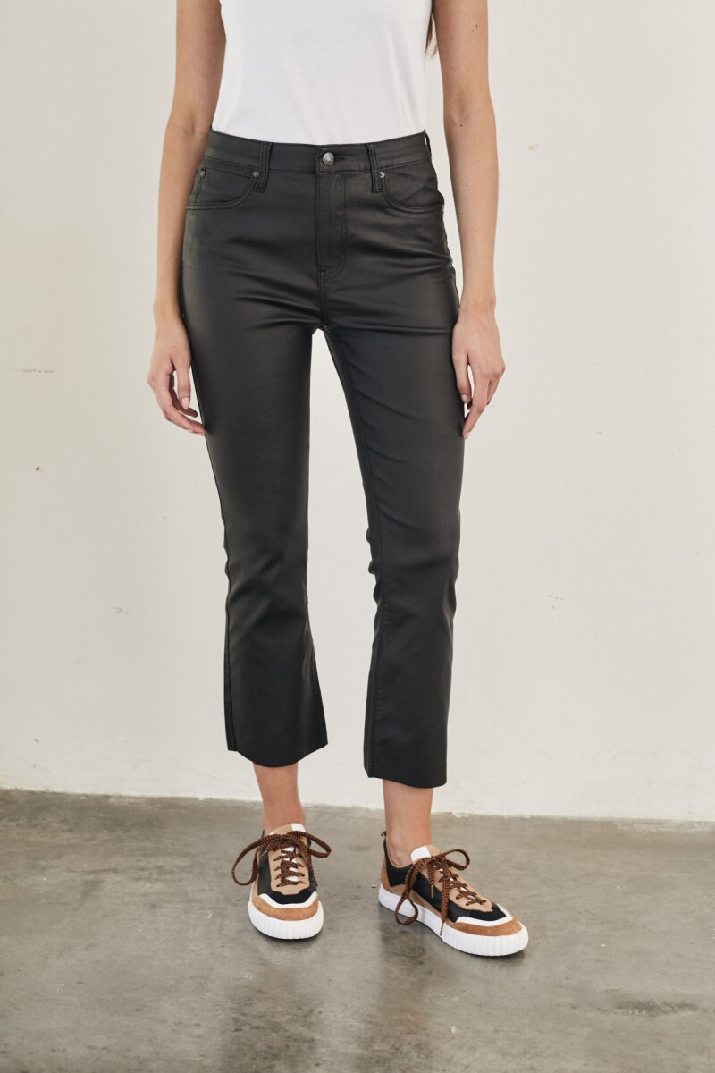 Waxed Crop Flare Negro