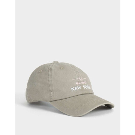 Gorra Bordada Ny Gris Claro