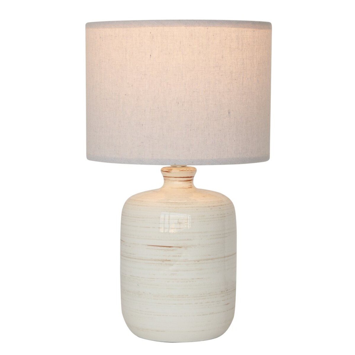 LAMPARA DE MESA CERAMICA D23x38.5CM JASPEADO CREMA 