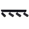 ARTEFACTO LONG LETICIA ADOSAR ORIENTABLE (X4) Luminaria de Adosar Long Leticia Cuadruple Orientable Negra