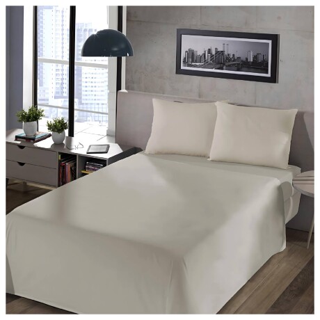 Juego de Sábanas 1 Plaza Home Class Lisas 180 Hilos 100% Algodón Beige