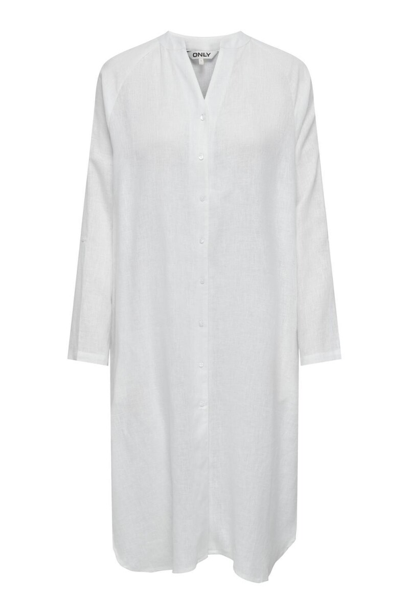 Vestido Tokyo Efecto Lino Bright White