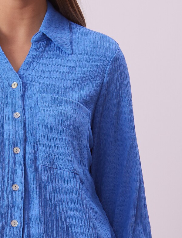 Camisa Solid CELESTE OSCURO