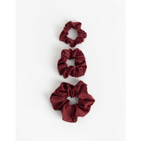 Set De Scrunchies Rojo Burdeaux