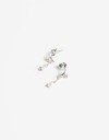 Aros Colgantes Cortos Strass Aros Cortos Plata 925 Y Cubic - Plateado