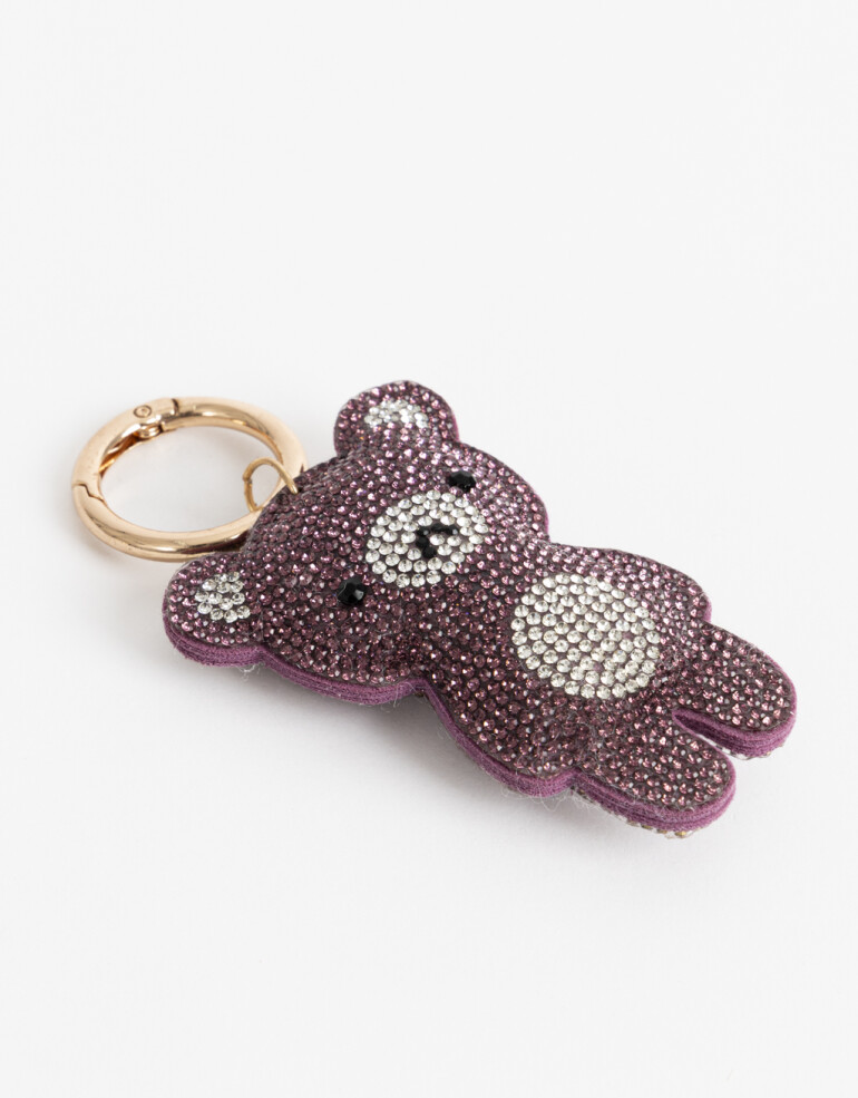 Llavero Strass Llavero Oso Con Strass - Violeta Lila