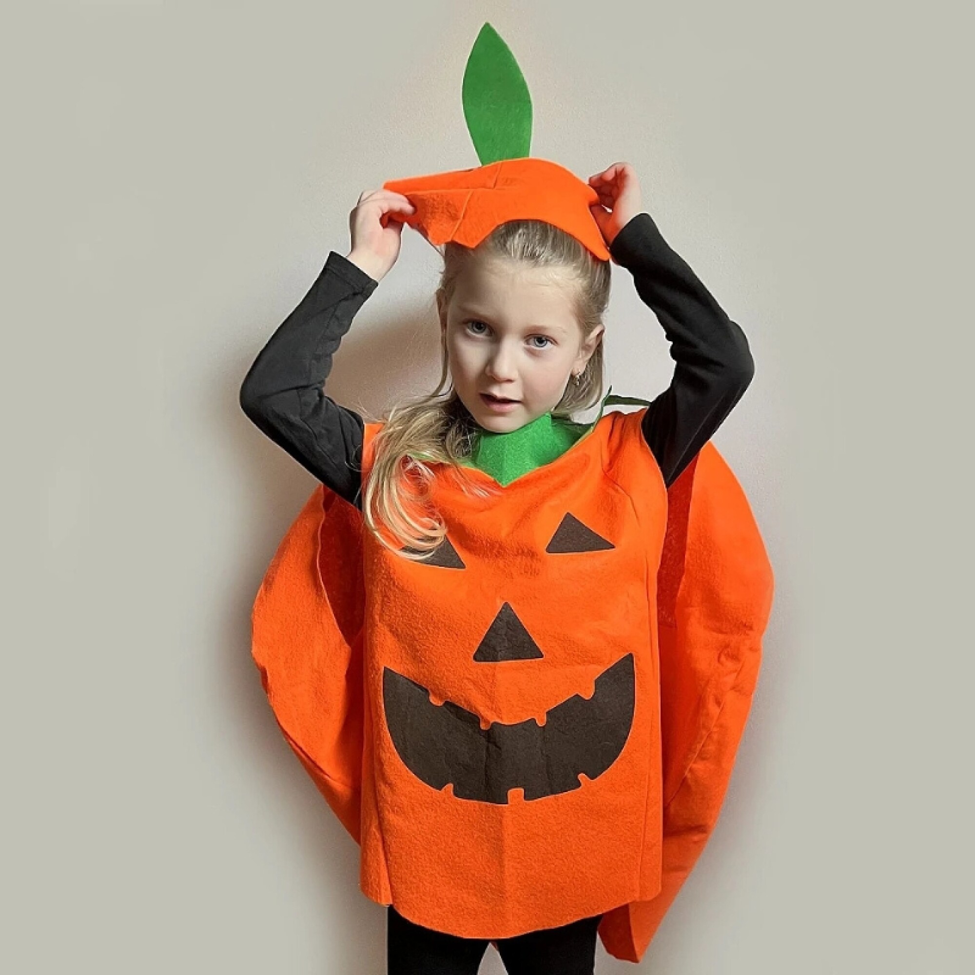Disfraz De Calabaza Para Niñas – Talla XL (5-7 Años) Incluye Falda, Tocado, Bolsa De Dulces, Pulsera Y Collar, Ideal Para Halloween