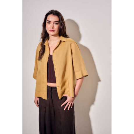 Camisa Lyocell Mostaza