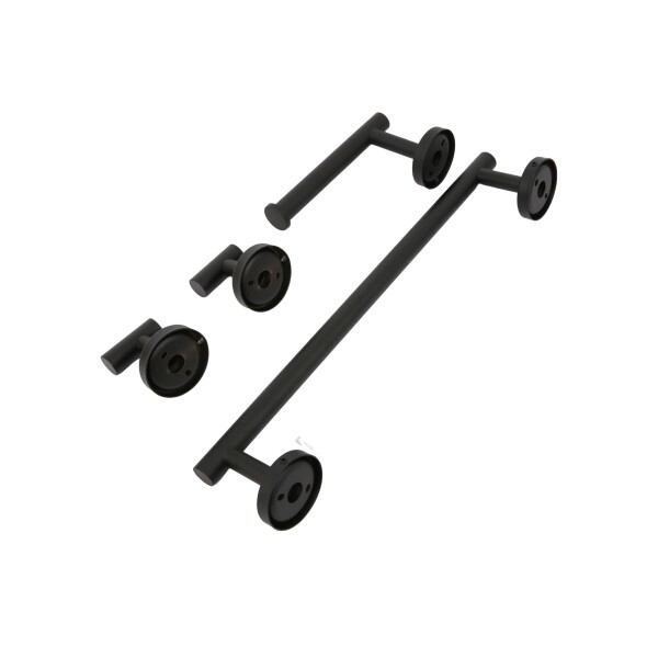 Set Accesorios De Baño Juego De 4 Piezas De Acero Inoxidable Percha Organizador Imback Color Negro Set Accesorios De Baño Juego De 4 Piezas De Acero Inoxidable Percha Organizador Imback Color Negro